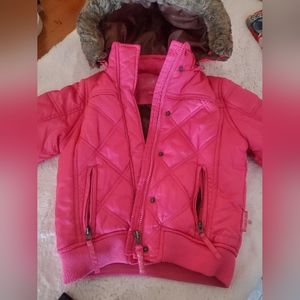 Pink girl Coat Puff, size 7, Weatherproof
